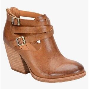 Kork Ease Stina Women's Heeled Booties Boots Size EU 38 US 7/7.5 Leather Tan